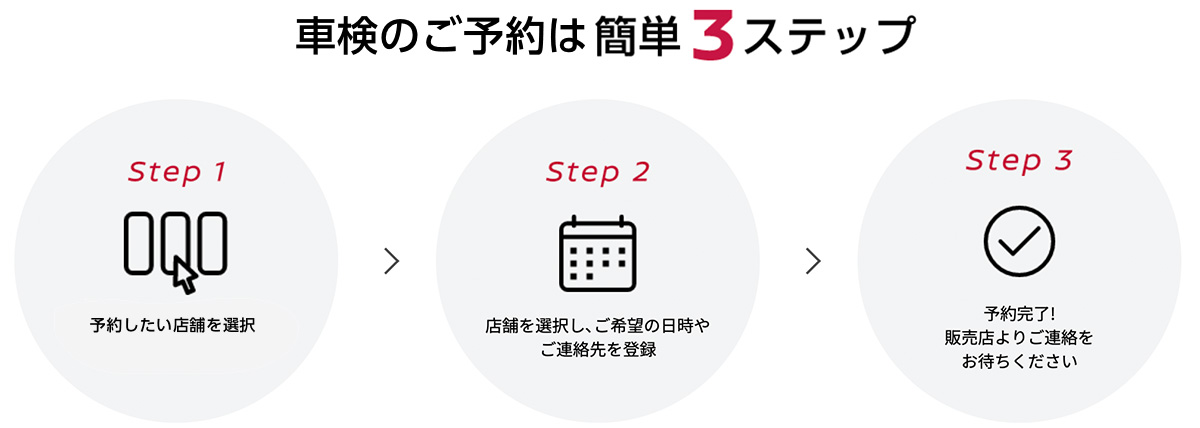 車検のご予約は簡単3ステップ